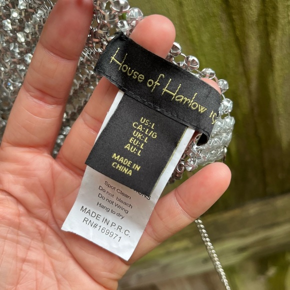 House of Harlow 1960 Diamond Mesh Cropped Top Open Back - Picture 3 of 6